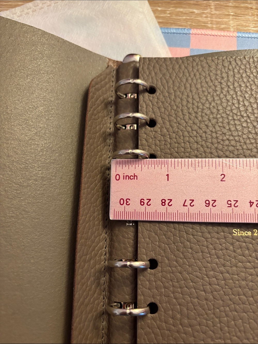 Davinci Personal Rings Bible Sz Dolcemente Organizer Planner Taupe Leather - Picture 13 of 16